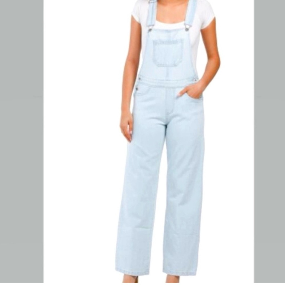 AVEC LES FILLES LIGHT WASH DENIM JUMPER OVERALL size 30